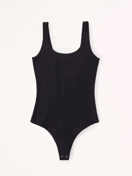Abercrombie & Fitch Seamless Rib Fabric Scoopneck Bodysuit Sz M